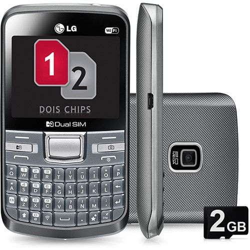 Celular LG C199 Desbloqueado Tim, Cinza, Dual Chip