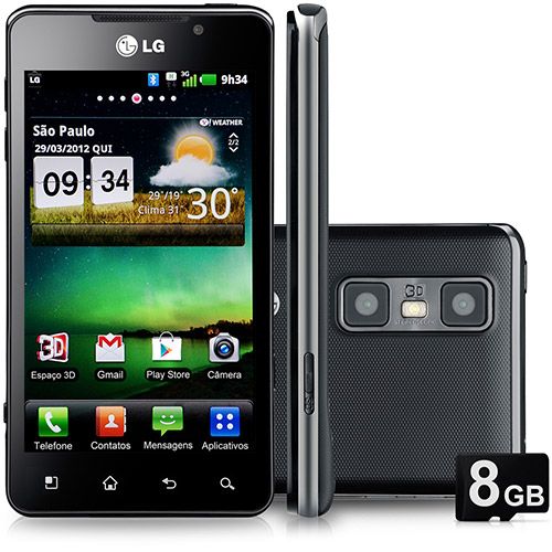 Smartphone LG Optimus 3D Max P720H Preto - GSM, Touchscreen